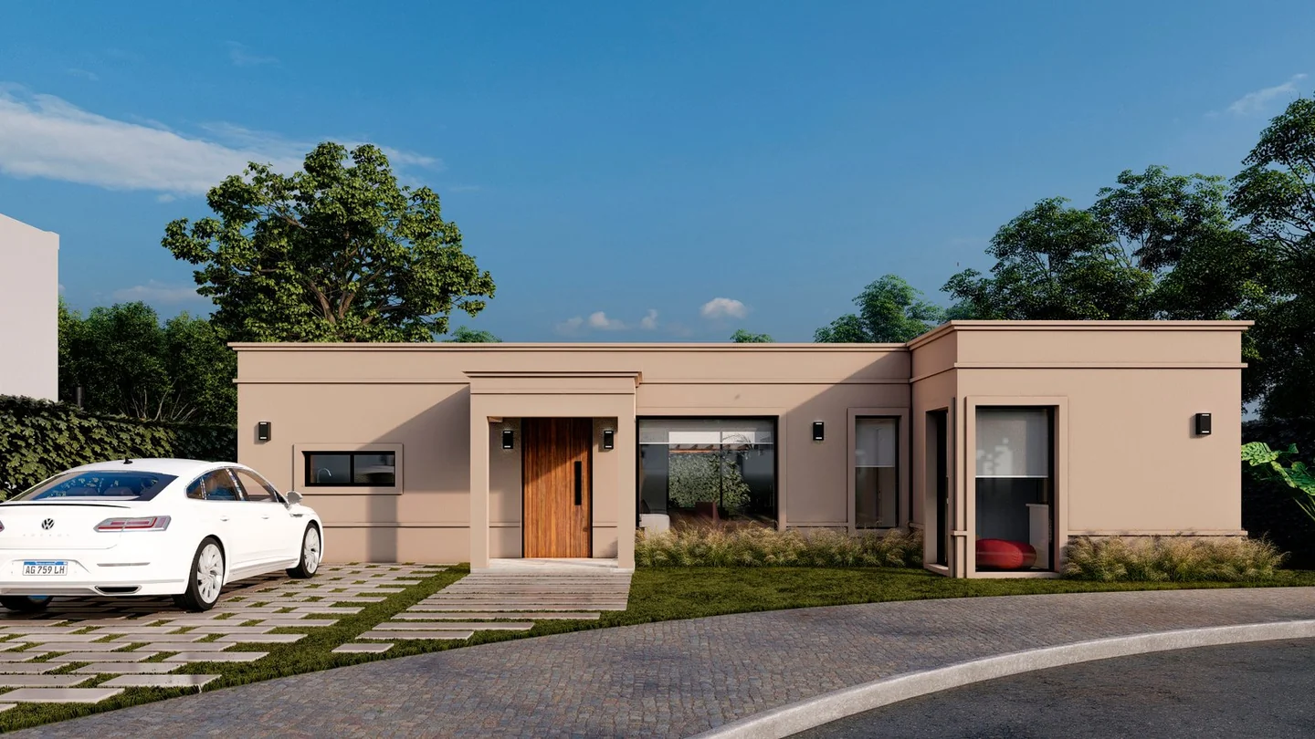 Render exterior de proyecto completo de vivienda realizado por DP Renders
